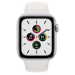 Apple Watch SE 44mm (Cellular) Silver Aluminum Case / White Sport Band
