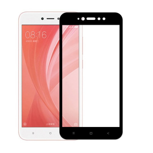 Защитное стекло 3D для Xiaomi Redmi 5A/GO Черное в рассрочку без первоначального взноса и переплат