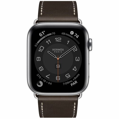 Apple Watch Hermès S6 44mm (Cellular) Silver Stainless Steel Case / Ébène Single Tour Deployment Buckle в рассрочку без первоначального взноса и переплат