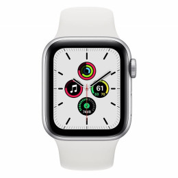 Apple Watch SE 40mm Silver Aluminum Case / White Sport Band