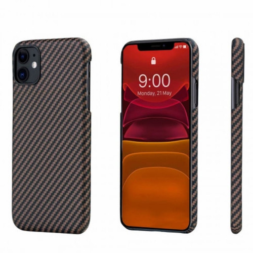 Чехол iPhone 11 Pitaka Черно-Коричневый/Кевлар (арамид) в рассрочку без первоначального взноса и переплат