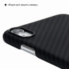 Чехол iPhone XR Pitaka MagEZ Case Черно-Серый (в полоску)/Кевлар (арамид) в рассрочку без первоначального взноса и переплат