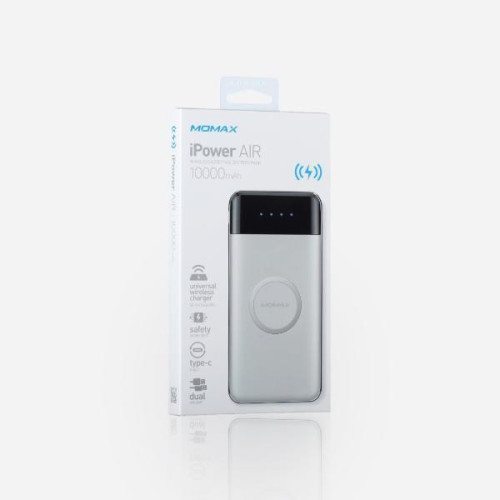 Аккумулятор с беспроводной зарядкой Momax iPower Air IP80 10000mAh(белый) в рассрочку без первоначального взноса и переплат