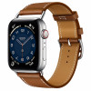 Apple Watch Hermès S6 44mm (Cellular) Silver Stainless Steel Case / Fauve Attelage Single Tour в рассрочку