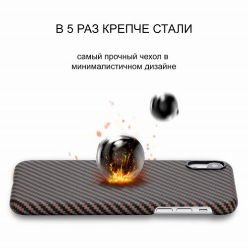 Чехол iPhone XR Pitaka MagEZ Case Черно-Коричневый(в полоску)/Кевлар (арамид) в рассрочку без первоначального взноса и переплат