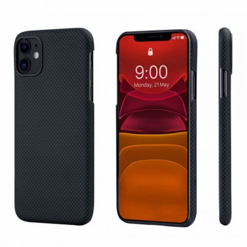 Чехол iPhone 11 Pitaka Черно-Серый (мелкое плетение)/Кевлар (арамид) в рассрочку без первоначального взноса и переплат