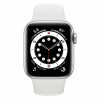 Apple Watch S6 44mm (Cellular) Silver Aluminum Case / White Sport Band в рассрочку без первоначального взноса и переплат