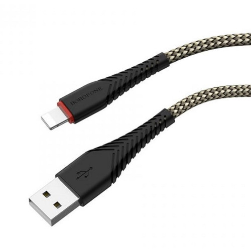 Кабель USB - Lightning / Borofone BX25 2.4A / 1M / Черный в рассрочку без первоначального взноса и переплат