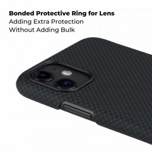 Чехол iPhone 11 Pitaka Черно-Серый (мелкое плетение)/Кевлар (арамид) в рассрочку без первоначального взноса и переплат