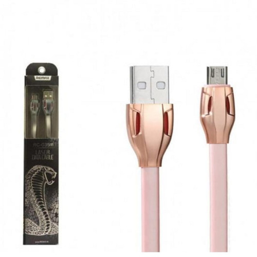 Кабель USB - MicroUSB / Remax RC-035m / 1M / Розовый в рассрочку без первоначального взноса и переплат