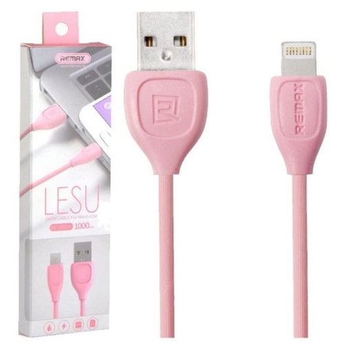 Кабель USB - Lightning / Remax Lesu RC-050i / 1M / Розовый в рассрочку без первоначального взноса и переплат