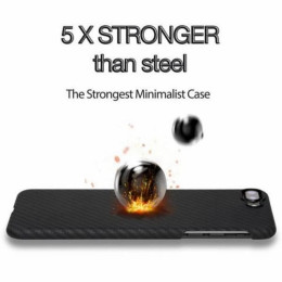 Чехол iPhone 7/8 Plus Pitaka MagEZ Case Черно-Серый (в полоску)/Кевлар (арамид)