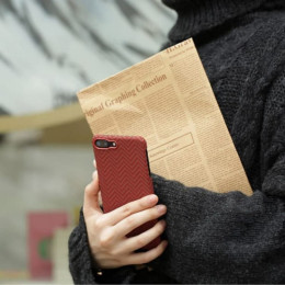 Чехол iPhone 7/8 Plus Pitaka MagEZ Case Красно-Оранжевый (в полоску)/Кевлар (арамид)