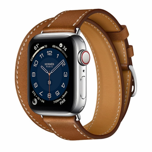 Apple Watch Hermès S6 40mm (Cellular) Silver Stainless Steel Case / Fauve Double Tour в рассрочку без первоначального взноса и переплат