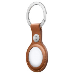 Кожаный брелок AirTag с кольцом для ключей Saddle Brown