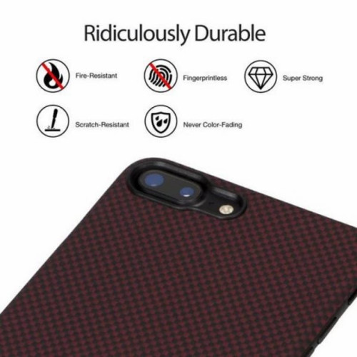 Чехол iPhone 7/8 Plus Pitaka MagEZ Case Черно-Красный(шахматное плетение)/Кевлар (арамид) в рассрочку без первоначального взноса и переплат