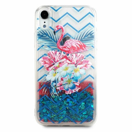 Чехол iPhone XR Life Style Flamingo in flowers