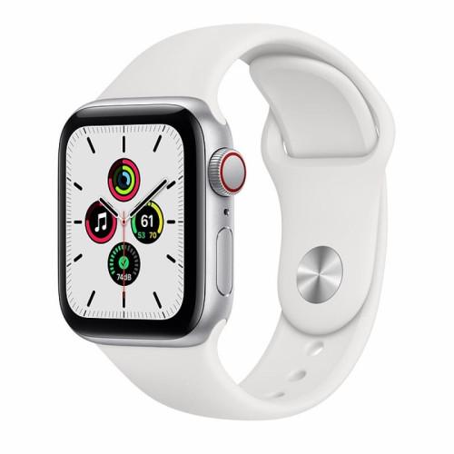 Apple Watch SE 40mm (Cellular) Silver Aluminum Case / White Sport Band в рассрочку без первоначального взноса и переплат
