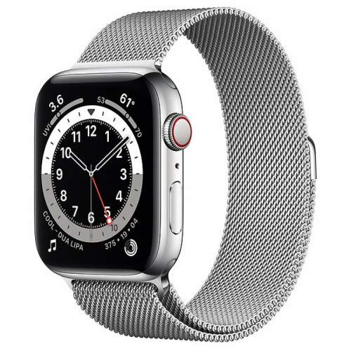Apple Watch S6 44mm (Cellular) Silver Stainless Steel Case / Silver Milanese Loop в рассрочку без первоначального взноса и переплат