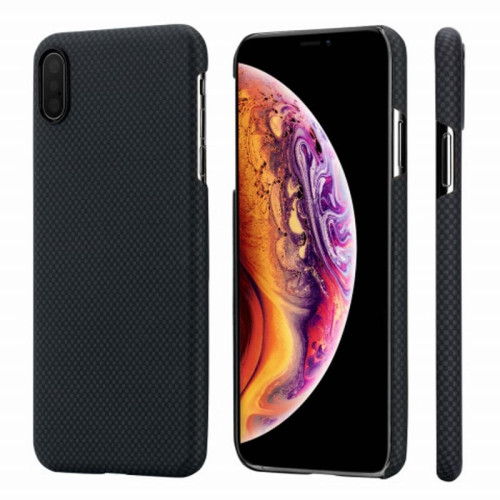 Чехол iPhone XS Max Pitaka MagEZ Case Черно-Серый (шахматное плетение)/Кевлар (арамид) в рассрочку без первоначального взноса и переплат