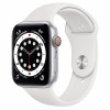 Apple Watch S6 44mm (Cellular) Silver Aluminum Case / White Sport Band в рассрочку