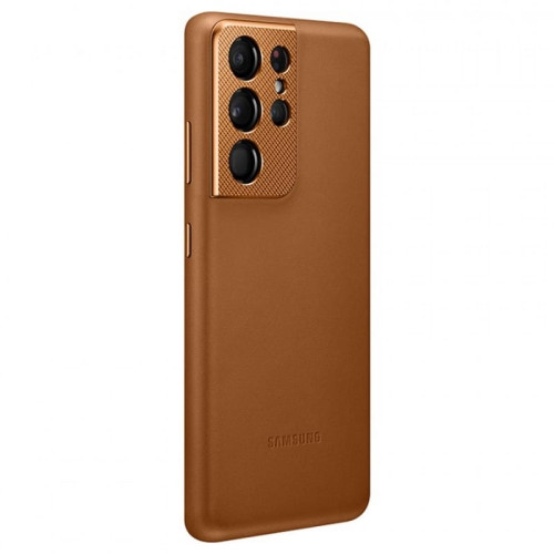 Чехол-накладка Samsung Galaxy S21 Ultra Leather Cover Brown в рассрочку без первоначального взноса и переплат