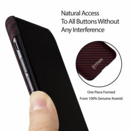 Чехол iPhone 7/8 Plus Pitaka MagEZ Case Черно-Красный (в полоску)/Кевлар (арамид)