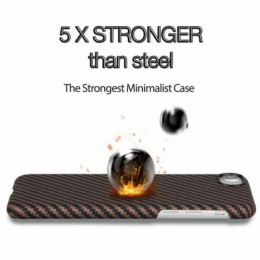 Чехол iPhone 7/8/SE(2020) Pitaka MagEZ Case Черно-Коричневый (в полоску)/Кевлар (арамид)