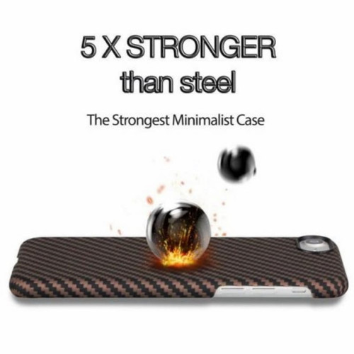 Чехол iPhone 7/8/SE(2020) Pitaka MagEZ Case Черно-Коричневый (в полоску)/Кевлар (арамид) в рассрочку без первоначального взноса и переплат