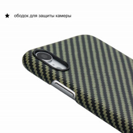 Чехол iPhone XR Pitaka MagEZ Case Черно-Зеленый(в полоску)/Кевлар (арамид)