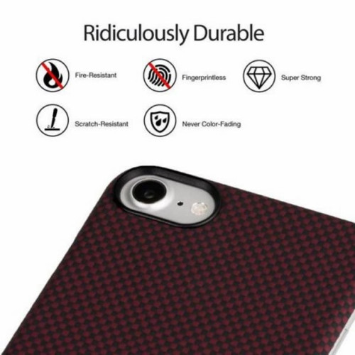 Чехол iPhone 7/8/SE(2020) Pitaka MagEZ Case Черно-Красный (шахматное плетение)/Кевлар (арамид) в рассрочку без первоначального взноса и переплат