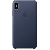 Чехол iPhone XS Max Leather Case Midnight Blue (Оригинал) в рассрочку