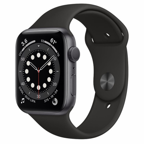 Apple Watch S6 44mm Space Gray Aluminum Case / Black Sport Band в рассрочку без первоначального взноса и переплат