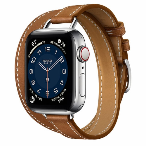 Apple Watch Hermès S6 40mm (Cellular) Silver Stainless Steel Case / Fauve Attelage Double Tour в рассрочку без первоначального взноса и переплат