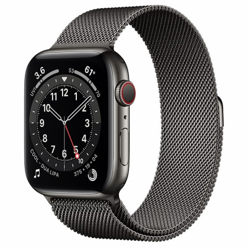 Apple Watch S6 44mm (Cellular) Graphite Stainless Steel Case / Graphite Milanese Loop в рассрочку без первоначального взноса и переплат