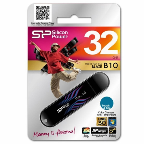 USB Накопитель Silicon Power Blaze B10 32GB Black в рассрочку без первоначального взноса и переплат