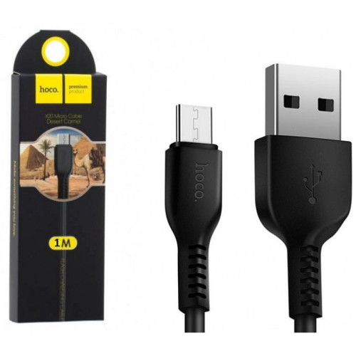 Кабель USB - MicroUSB / HOCO X20 / 1M / Черный в рассрочку без первоначального взноса и переплат