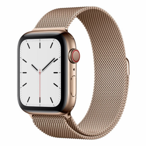 Apple Watch S5 44mm (Cellular) Gold Stainless Steel / Gold Milanese Loop в рассрочку без первоначального взноса и переплат