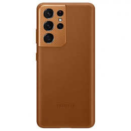 Чехол-накладка Samsung Galaxy S21 Ultra Leather Cover Brown
