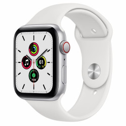 Apple Watch SE 44mm (Cellular) Silver Aluminum Case / White Sport Band