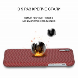 Чехол iPhone XR Pitaka MagEZ Case Красно-Оранжевый(в полоску)/Кевлар (арамид)
