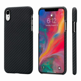 Чехол iPhone XR Pitaka MagEZ Case Черно-Серый (в полоску)/Кевлар (арамид)