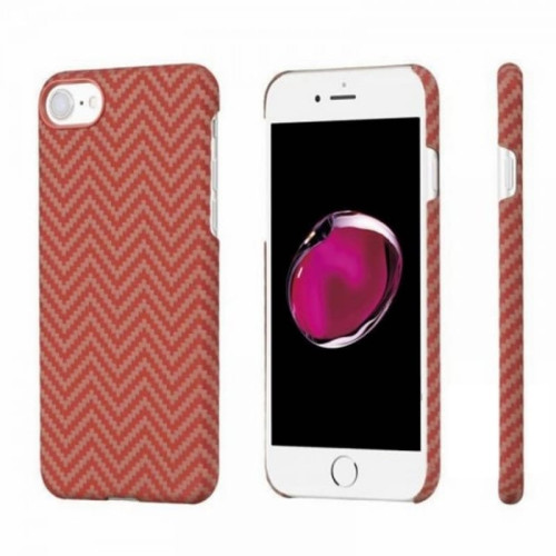 Чехол iPhone 7/8/SE(2020) Pitaka MagEZ Case Красно-Оранжевый (в полоску)/Кевлар (арамид) в рассрочку без первоначального взноса и переплат