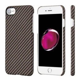 Чехол iPhone 7/8/SE(2020) Pitaka MagEZ Case Черно-Коричневый (в полоску)/Кевлар (арамид)