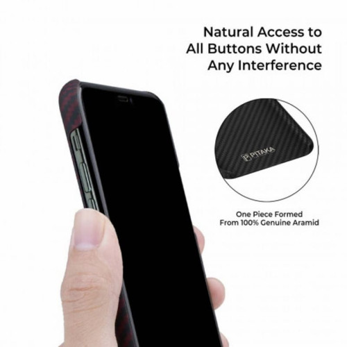 Чехол iPhone 11 Pro Pitaka Черно-Красный/Кевлар (арамид) в рассрочку без первоначального взноса и переплат