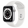 Apple Watch S6 44mm Silver Aluminum Case / White Sport Band в рассрочку