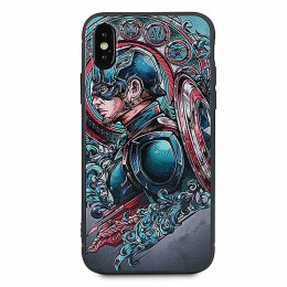 Чехол iPhone X/XS Galaxy Силикон Capitan America