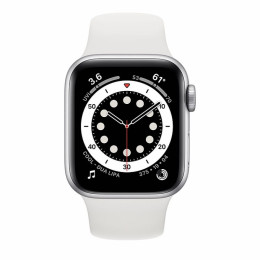 Apple Watch S6 40mm (Cellular) Silver Aluminum Case / White Sport Band