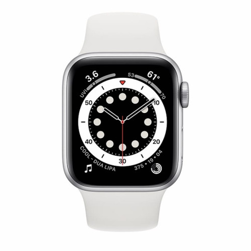 Apple Watch S6 40mm (Cellular) Silver Aluminum Case / White Sport Band в рассрочку без первоначального взноса и переплат