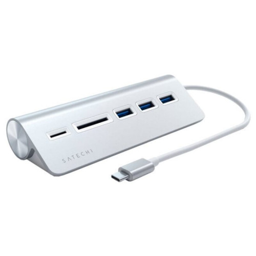 Адаптер Satechi Type-C Combo Port 3-USB-A + SD/MicroSD Silver в рассрочку без первоначального взноса и переплат